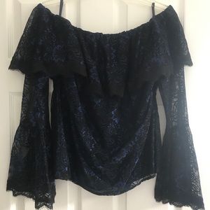 Beautiful WHBM lace off the shoulder top